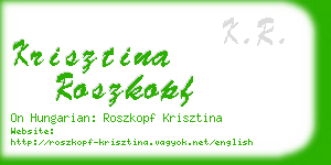 krisztina roszkopf business card